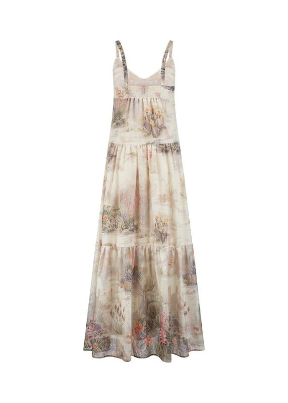 Young Ideas & Henmores - Sea Nature Thin Strap Midi Dress - 860 Straw Multi - 8
