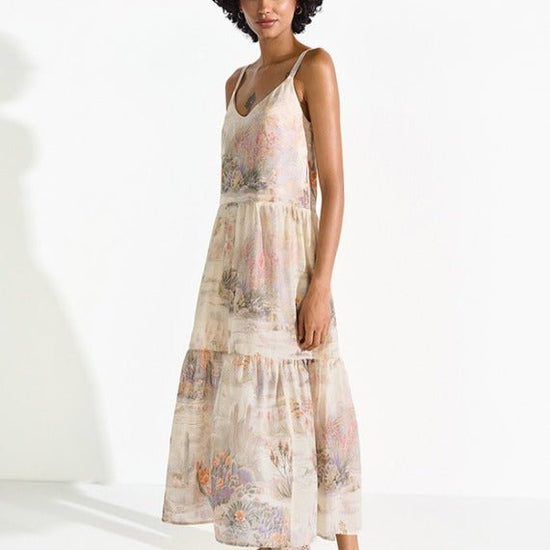 Young Ideas & Henmores - Sea Nature Thin Strap Midi Dress - 860 Straw Multi - 8