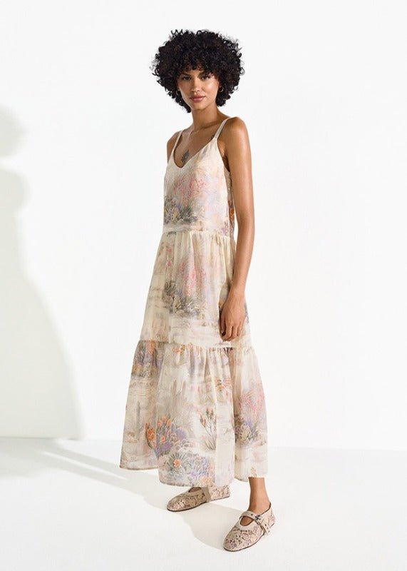 Young Ideas & Henmores - Sea Nature Thin Strap Midi Dress - 860 Straw Multi - 8