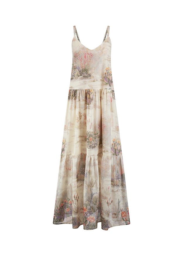 Young Ideas & Henmores - Sea Nature Thin Strap Midi Dress - 860 Straw Multi - 8