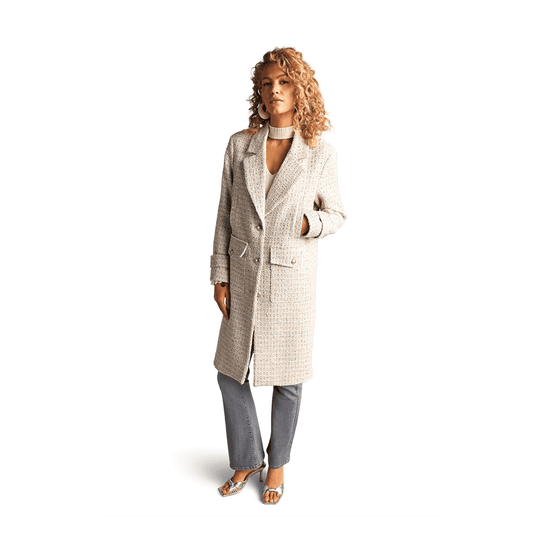 Young Ideas/Henmores - Single Breasted Boucle Coat - 862 Grey - 8