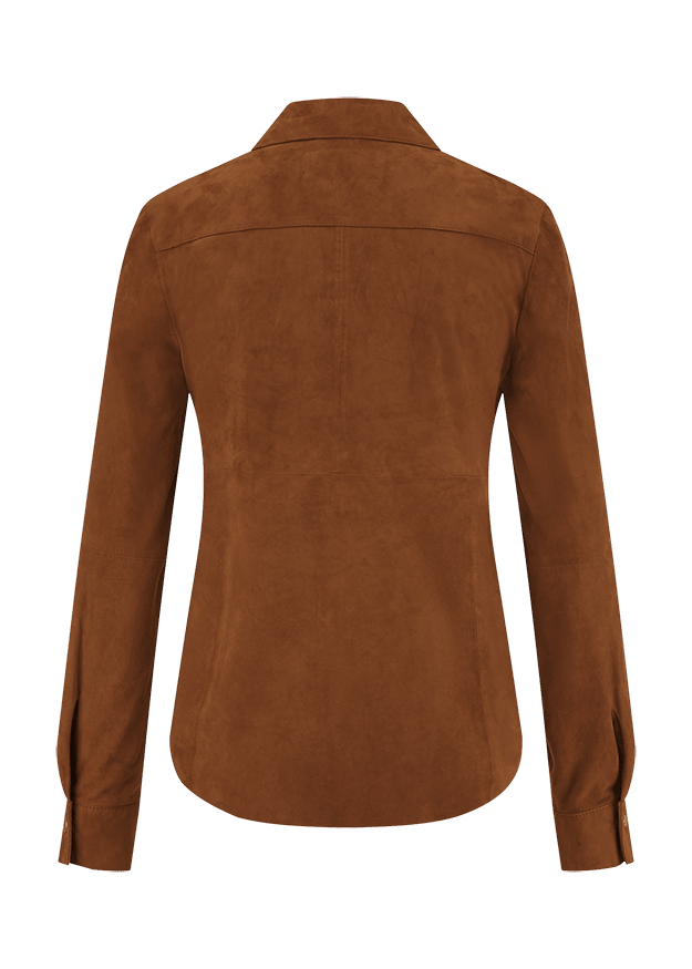 Young Ideas & Henmores -Single Pocket Suede Shirt -613 Pecan -10