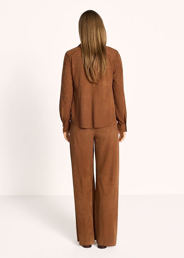 Young Ideas & Henmores -Single Pocket Suede Shirt -613 Pecan -10