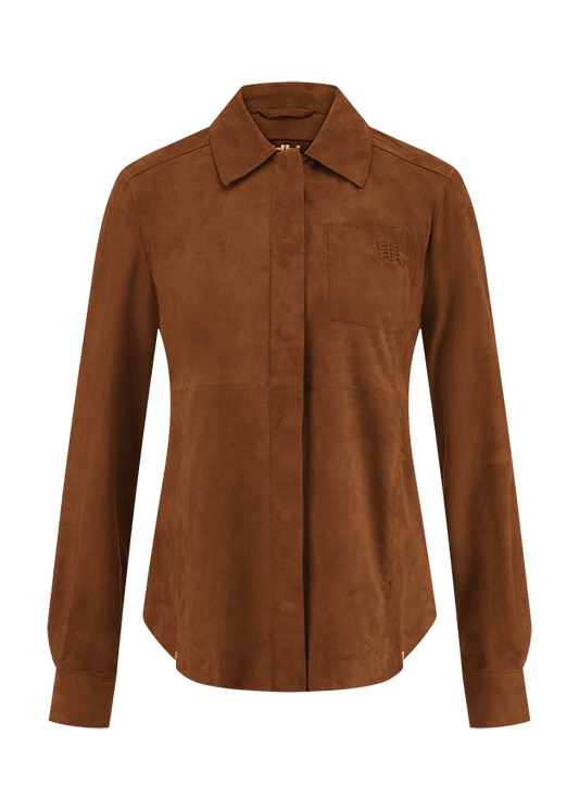 Young Ideas & Henmores -Single Pocket Suede Shirt -613 Pecan -10