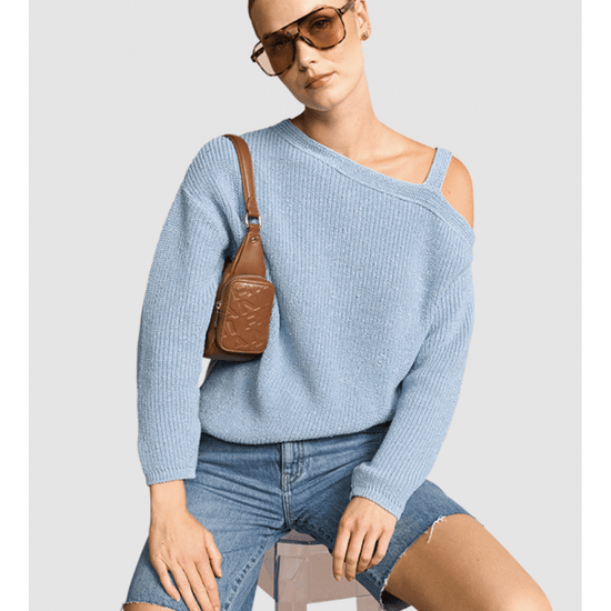 Young Ideas/Henmores - Speckled Off Shoulder Detail Jumper - 401 Cloud - 8