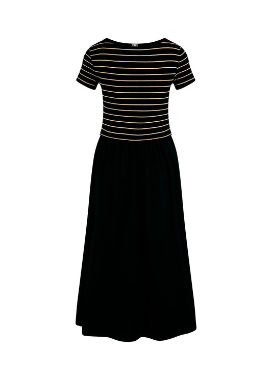 Young Ideas & Henmores -Stripe Rib Jersey Midi Dress -987 Black -8