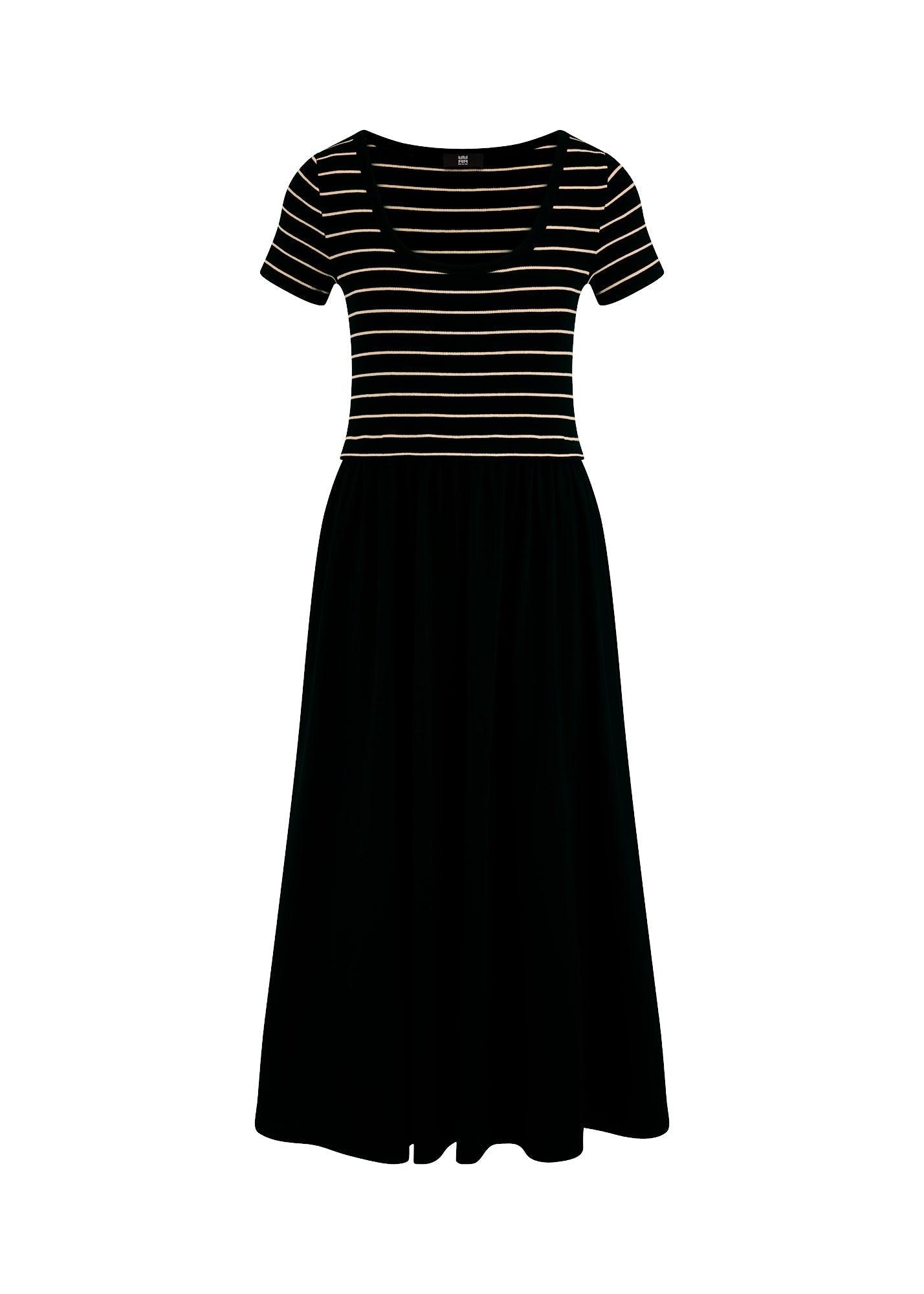 Young Ideas & Henmores -Stripe Rib Jersey Midi Dress -987 Black -8