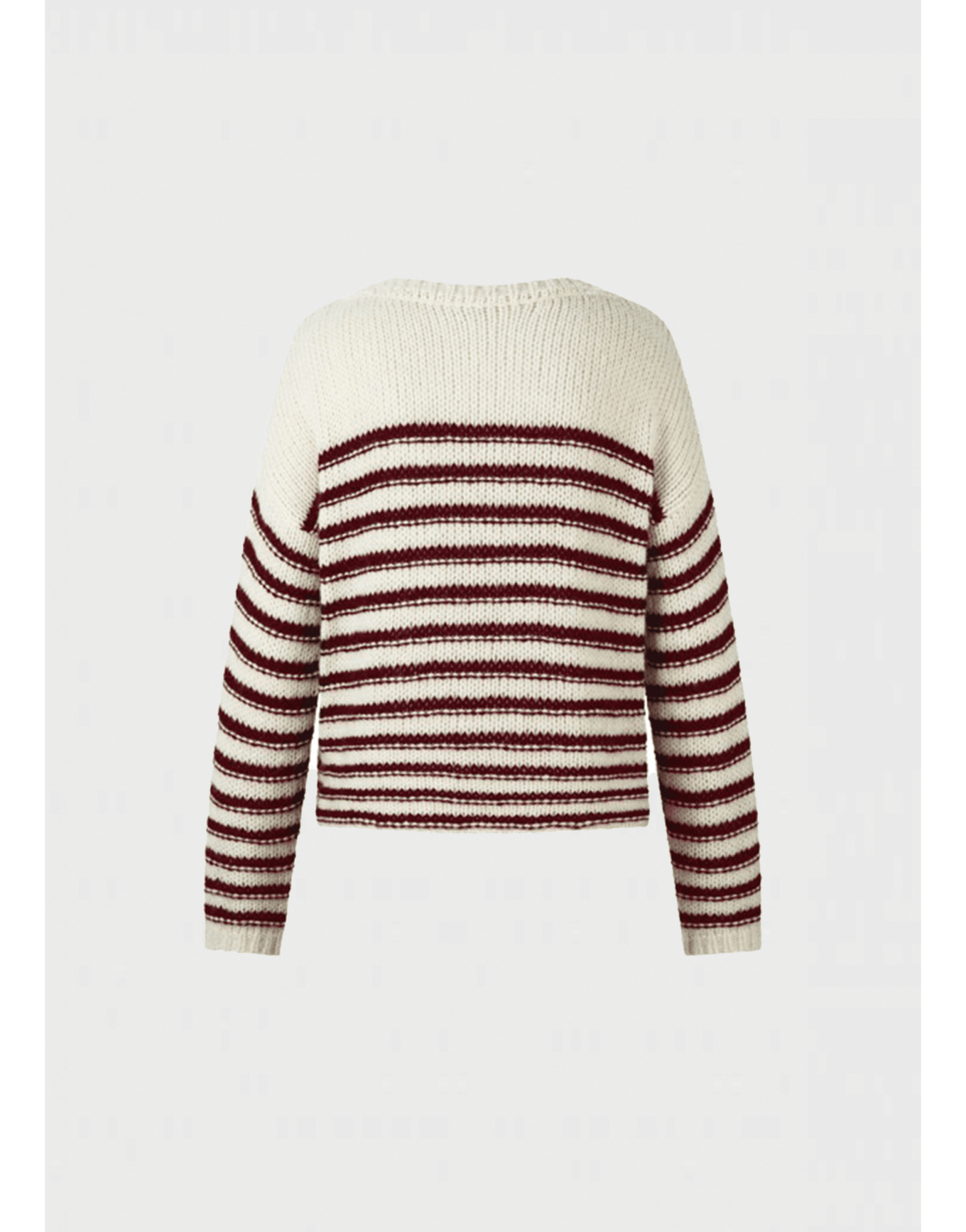 Young Ideas/Henmores - Striped Oversize Jumper - 143 Ecru Burgundy - 10