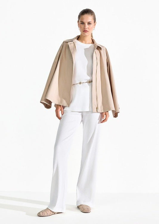 Young Ideas & Henmores - Top Button Detail Short Jacket - 840 Straw Beige - 8