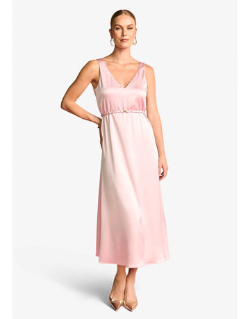 Young Ideas/Henmores - V Neck Belt Detail Dress - 345 Raspberry - 36