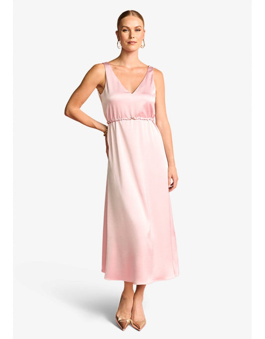 Young Ideas/Henmores - V Neck Belt Detail Dress - 345 Raspberry - 36