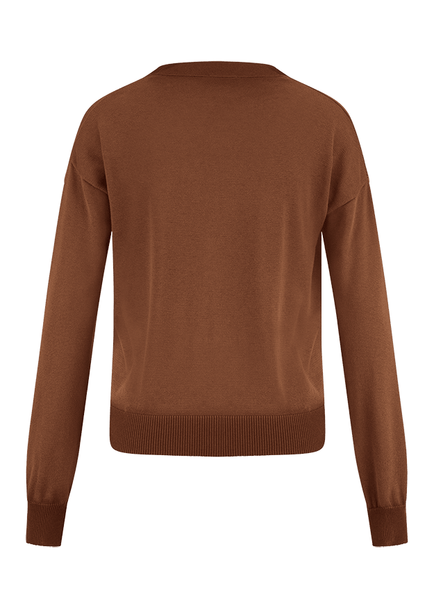 Young Ideas & Henmores -Vibrant Glow Button Down Cardigan -613 Pecan -8