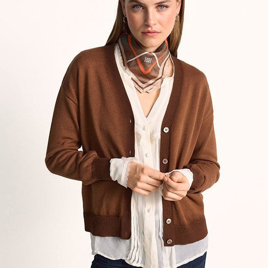 Young Ideas & Henmores -Vibrant Glow Button Down Cardigan -613 Pecan -8