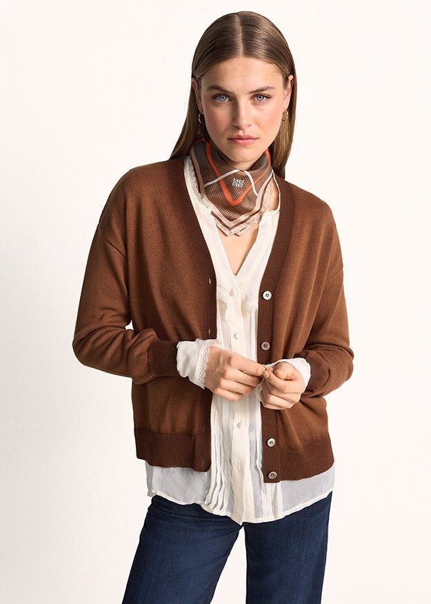 Young Ideas & Henmores -Vibrant Glow Button Down Cardigan -613 Pecan -8