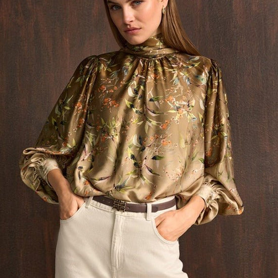 Young Ideas & Henmores -Vibrant Glow Floral Blouse -868 Oat Multi -8