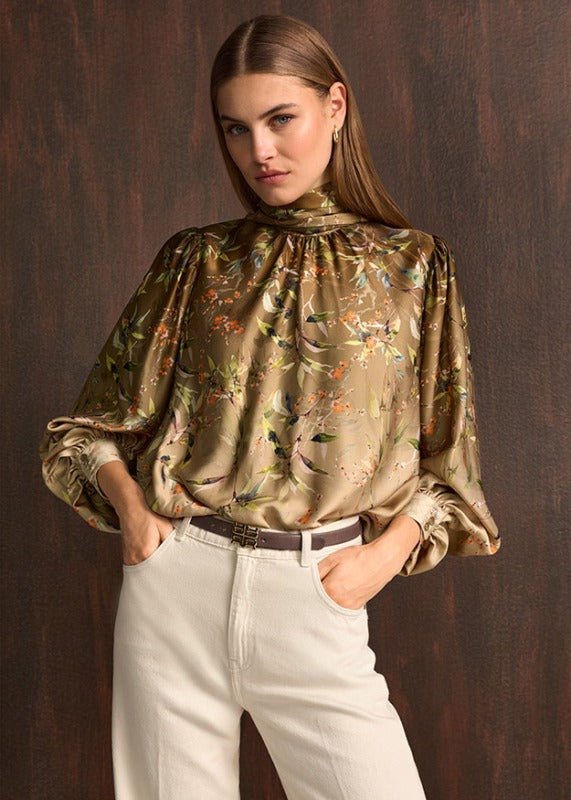 Young Ideas & Henmores -Vibrant Glow Floral Blouse -868 Oat Multi -8