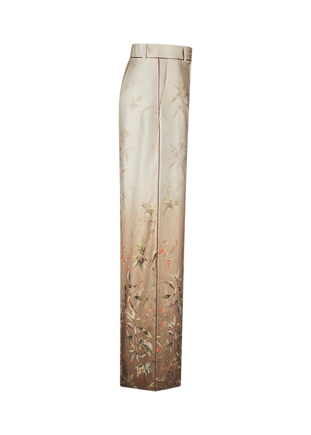Young Ideas & Henmores -Vibrant Glow Floral Wide Leg Trousers -868 Oat Multi -8