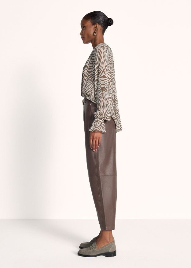 Young Ideas & Henmores -Zebra V Neck Sheer Blouse -868 Oat -8