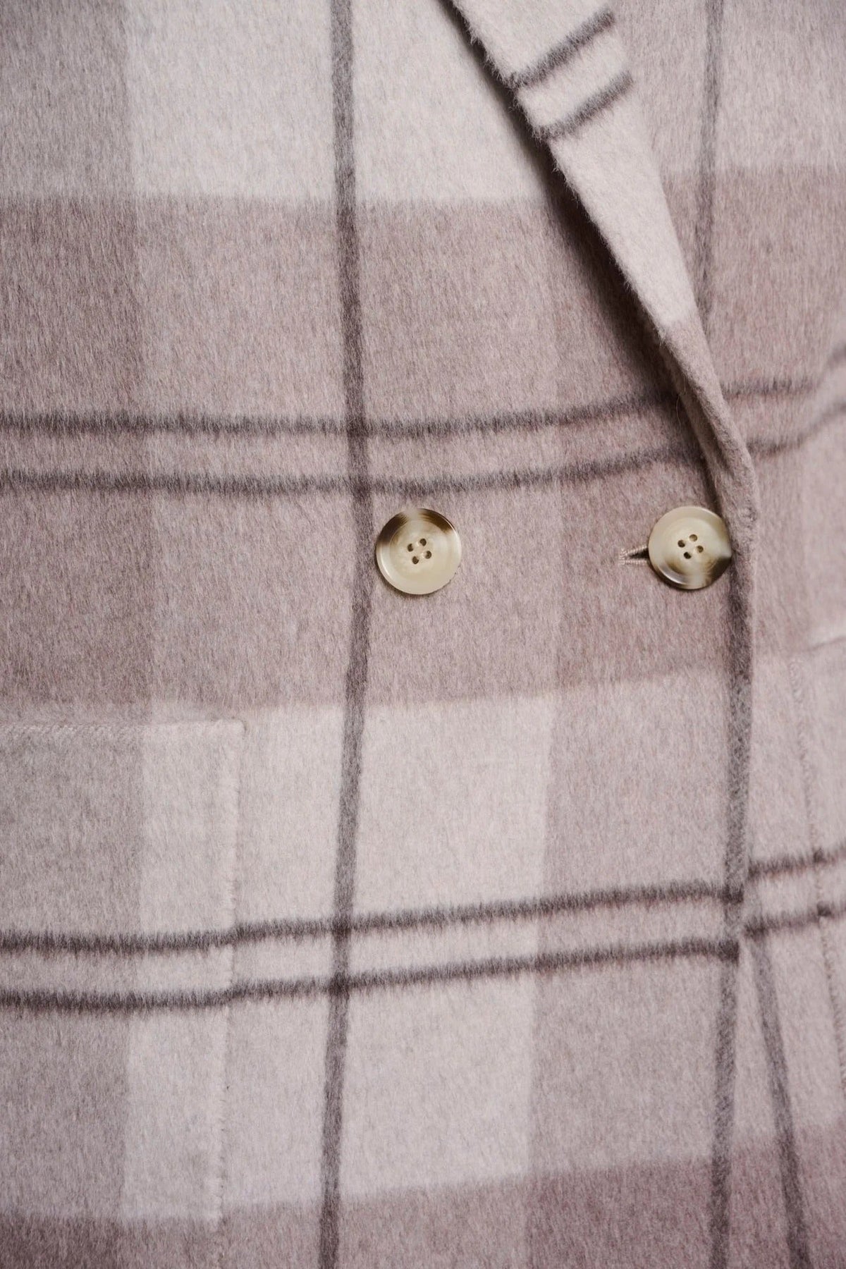 Young Ideas & Henmores -Adria Reversible Wool Coat -Soft Oat Check -8