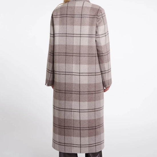 Young Ideas & Henmores -Adria Reversible Wool Coat -Soft Oat Check -8