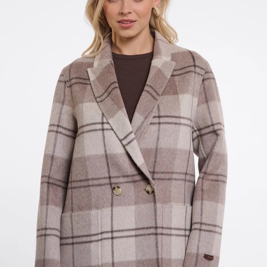 Young Ideas & Henmores -Adria Reversible Wool Coat -Soft Oat Check -8