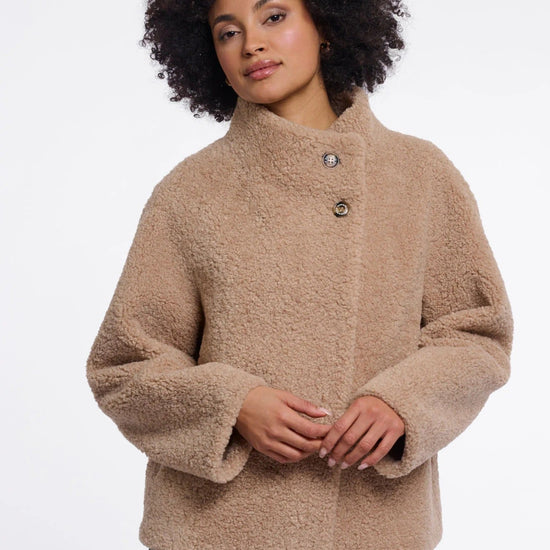 Young Ideas & Henmores -Denu High Collar Jacket -Oat -8