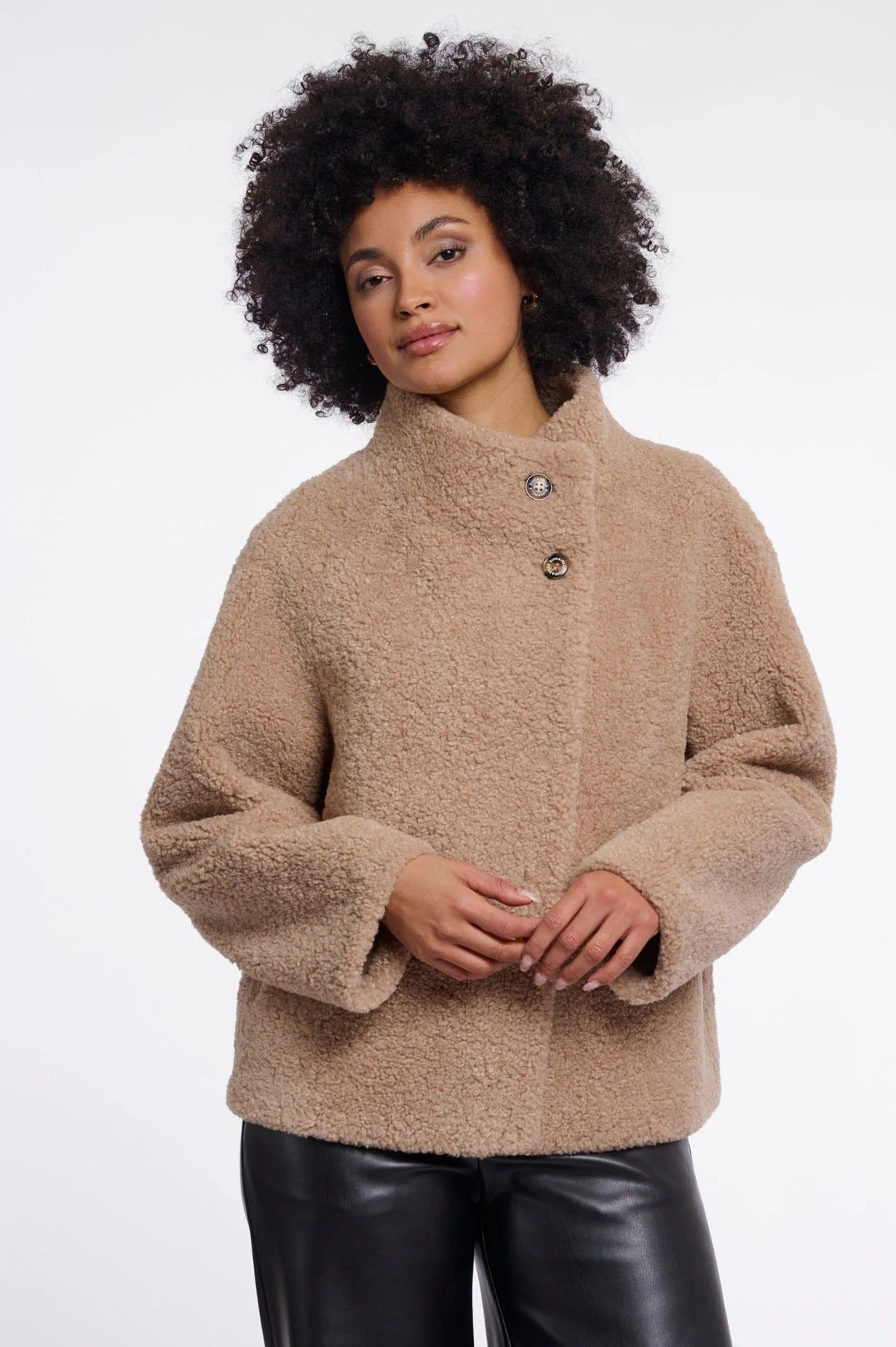 Young Ideas & Henmores -Denu High Collar Jacket -Oat -8