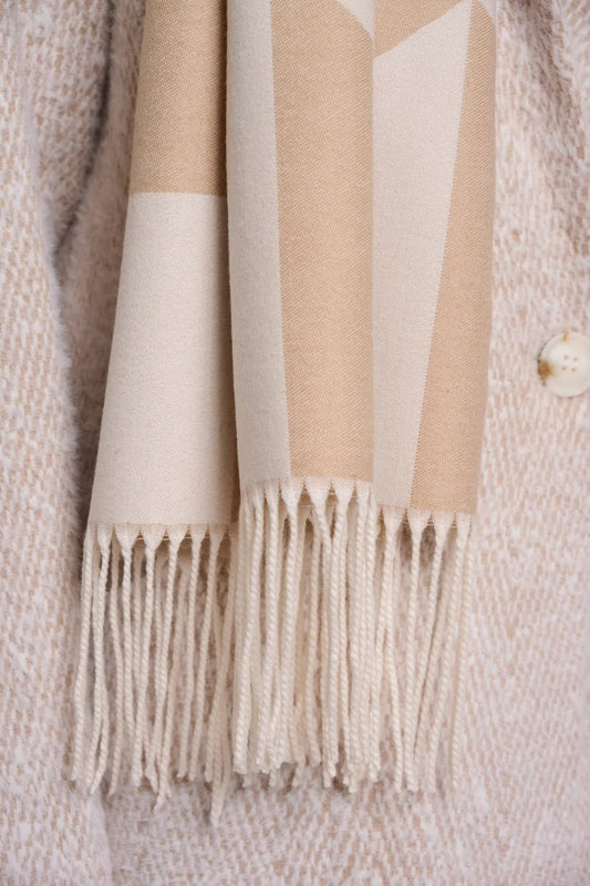 Young Ideas & Henmores -Esen Dessin Scarf -Birch Oat -OS