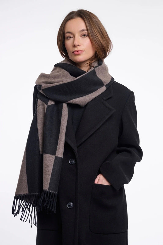 Young Ideas & Henmores -Esen Dessin Scarf -Toffee Black -OS