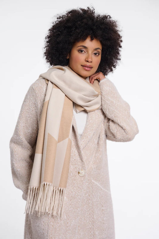 Young Ideas & Henmores -Esen Dessin Scarf -Birch Oat -OS