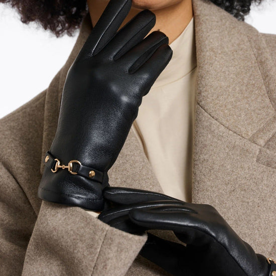 Young Ideas & Henmores -Havila Faux Leather Gloves -Sangria -OS