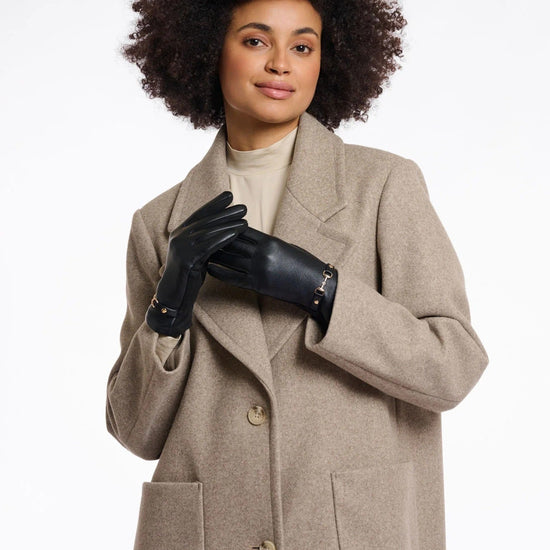 Young Ideas & Henmores -Havila Faux Leather Gloves -Sangria -OS