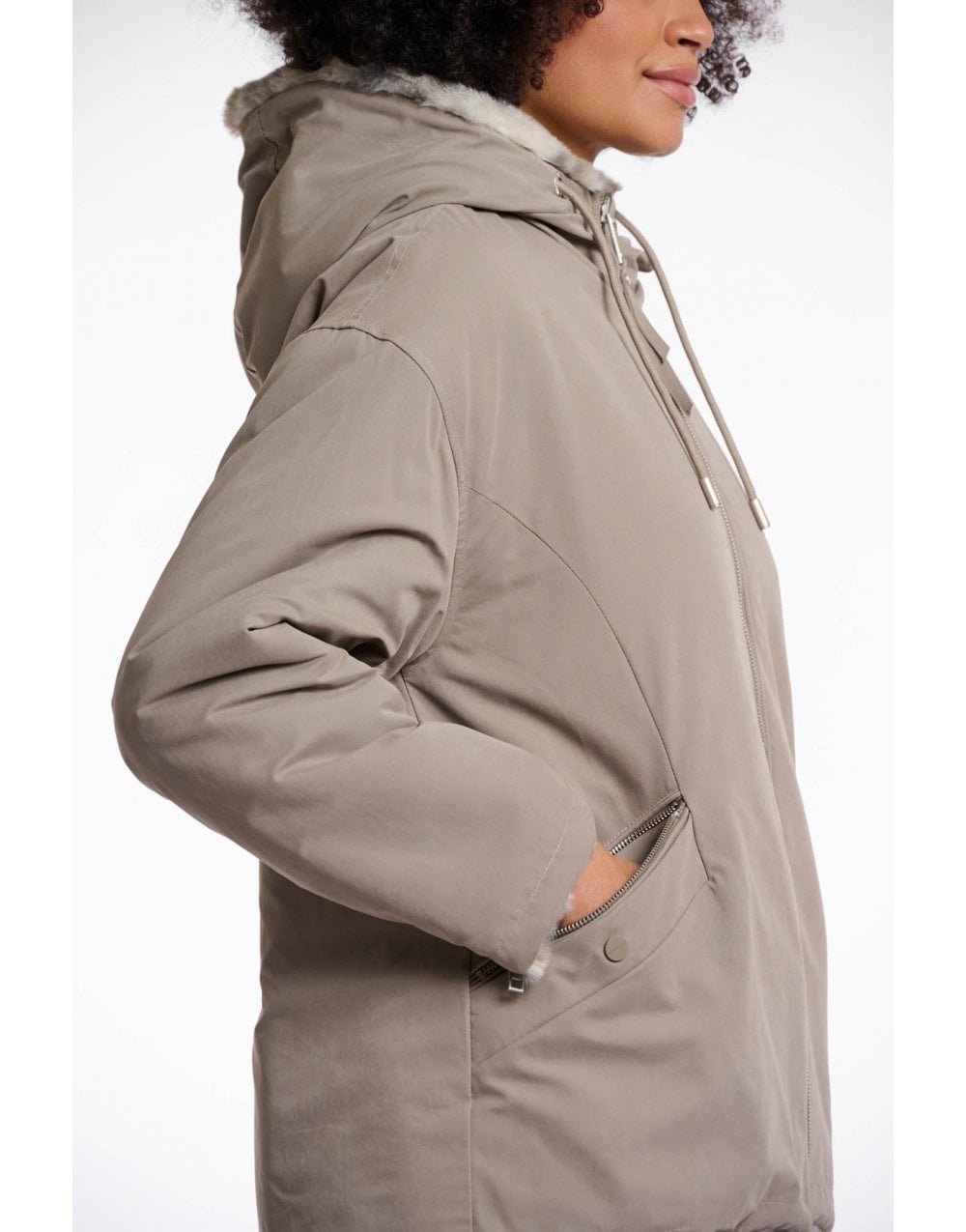 Young Ideas/Henmores - Ines Hooded Reversible Jacket - Light Pebble/Leopard - 8