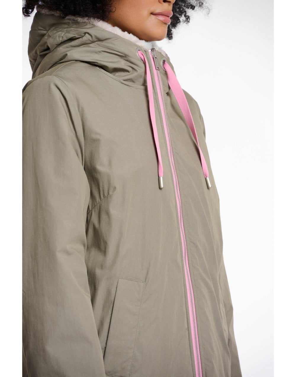 Young Ideas/Henmores - Javin Reversible Zip Contrast Coat - Green Ash/Birch - 8