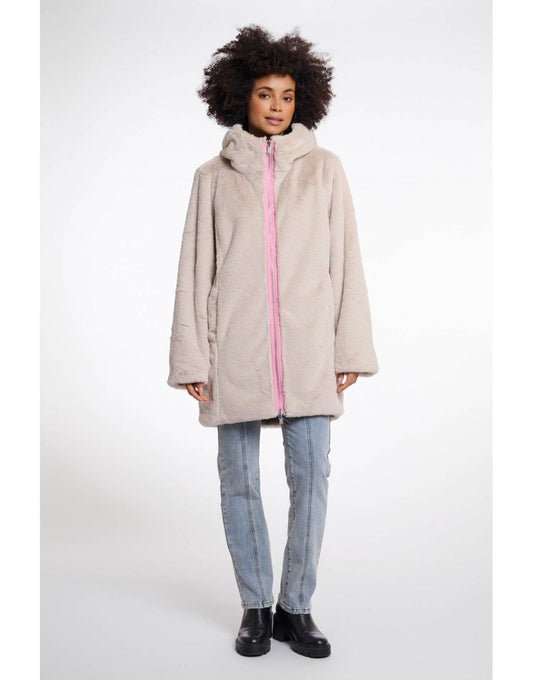 Young Ideas/Henmores - Javin Reversible Zip Contrast Coat - Green Ash/Birch - 8