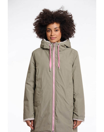 Young Ideas/Henmores - Javin Reversible Zip Contrast Coat - Green Ash/Birch - 8