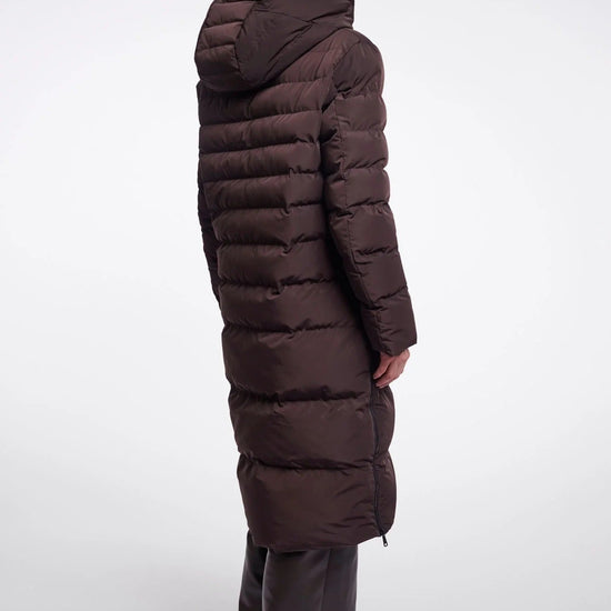 Young Ideas & Henmores -Keilafur Long Padded Hooded Coat -Peated Brown Leopard -8