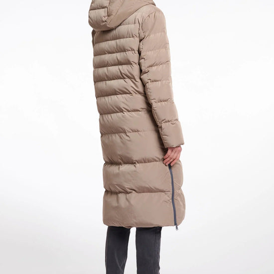 Young Ideas & Henmores -Keilafur Long Padded Hooded Coat -Toffee -8
