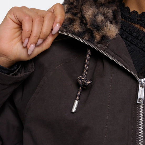 Young Ideas & Henmores -Lindy Hooded Parka -Peated & Brown Leopard -8