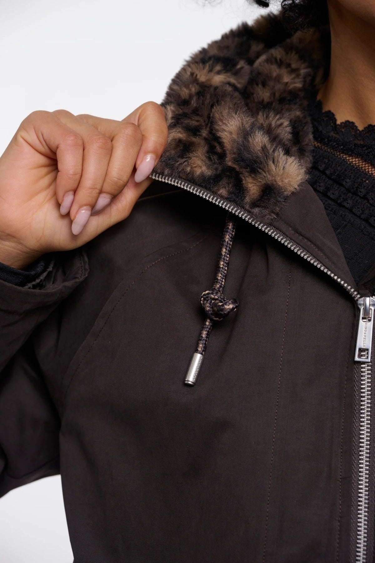 Young Ideas & Henmores -Lindy Hooded Parka -Peated & Brown Leopard -8