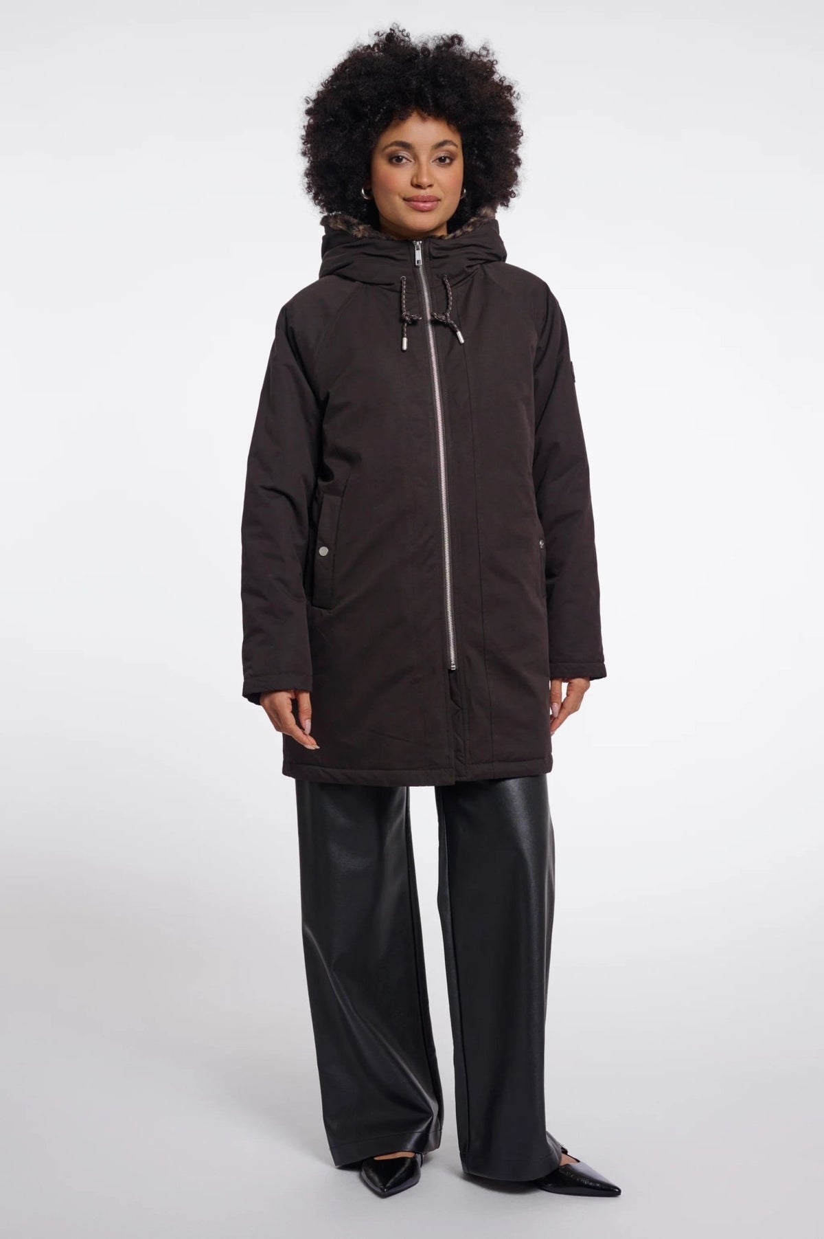 Young Ideas & Henmores -Lindy Hooded Parka -Peated & Brown Leopard -8
