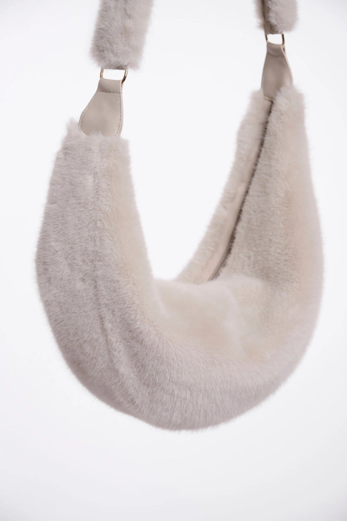 Young Ideas & Henmores -Nayla Faux Fur Crossbody Bag -Toast -OS