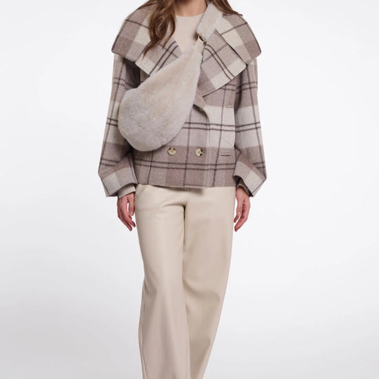 Young Ideas & Henmores -Nayla Faux Fur Crossbody Bag -Toast -OS