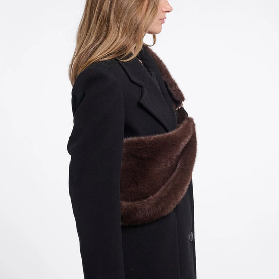 Young Ideas & Henmores -Nayla Faux Fur Crossbody Bag -Toast -OS