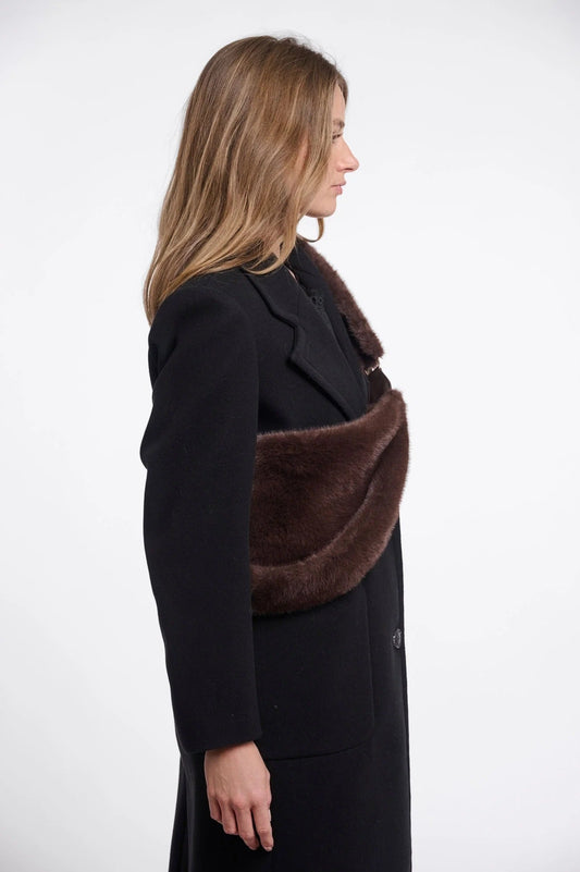 Young Ideas & Henmores -Nayla Faux Fur Crossbody Bag -Toast -OS