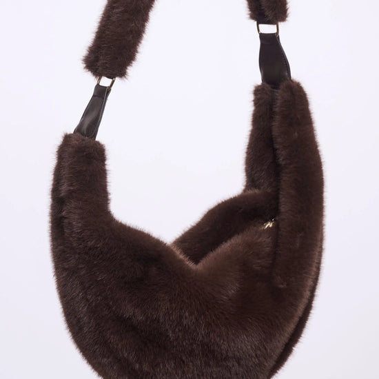 Young Ideas & Henmores -Nayla Faux Fur Crossbody Bag -Toast -OS