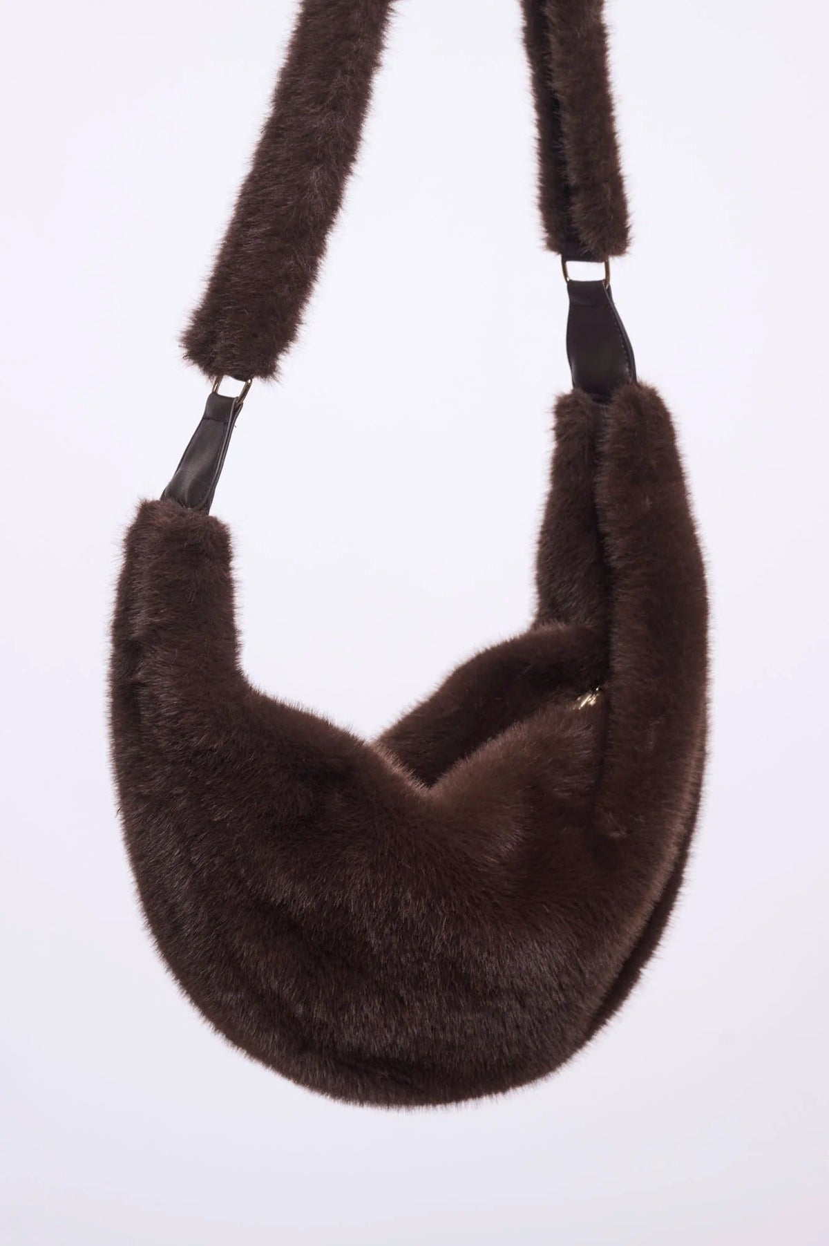 Young Ideas & Henmores -Nayla Faux Fur Crossbody Bag -Toast -OS