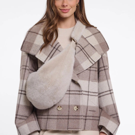 Young Ideas & Henmores -Nayla Faux Fur Crossbody Bag -Birch -OS