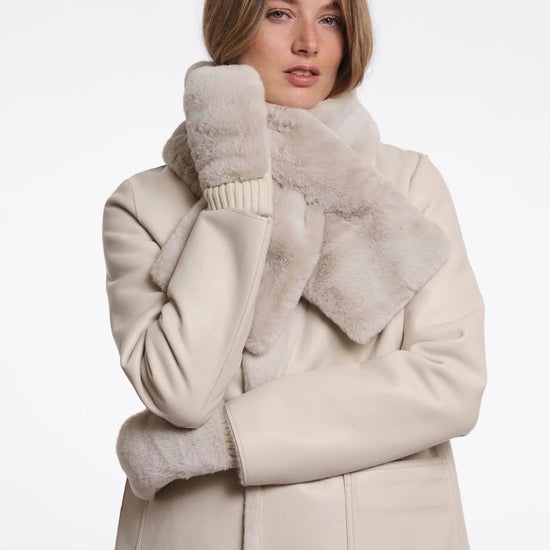 Young Ideas & Henmores -Oxo Faux Fur Gloves -Birch -OS