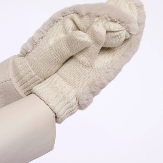 Young Ideas & Henmores -Oxo Faux Fur Gloves -Birch -OS